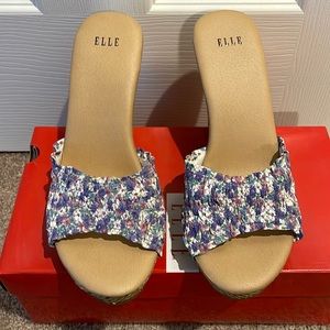 Elle slip in wedge sandals